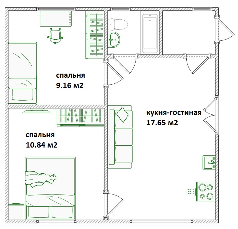 Планировка Каркасно-щитовые дома