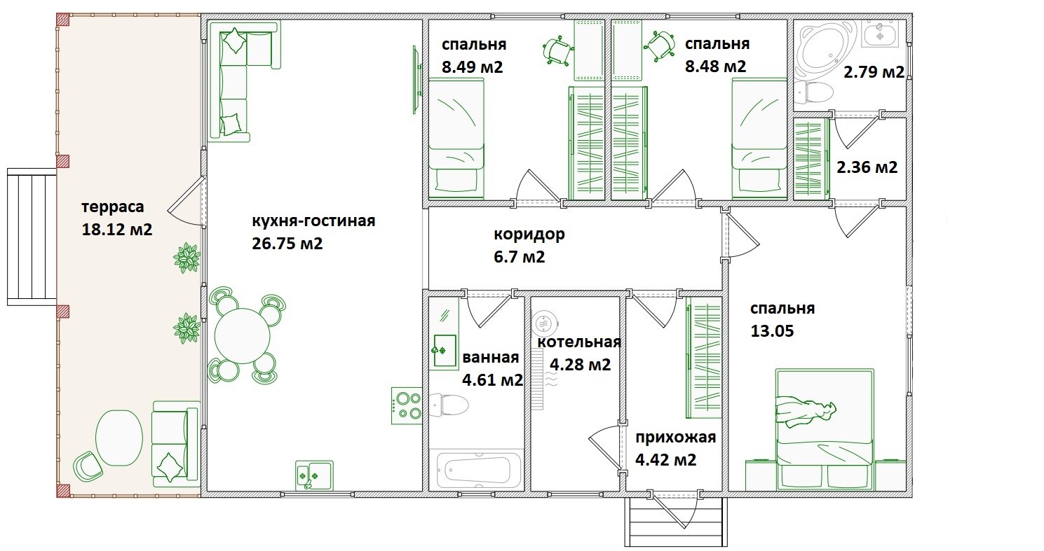 Планировка Каркасно-щитовые дома