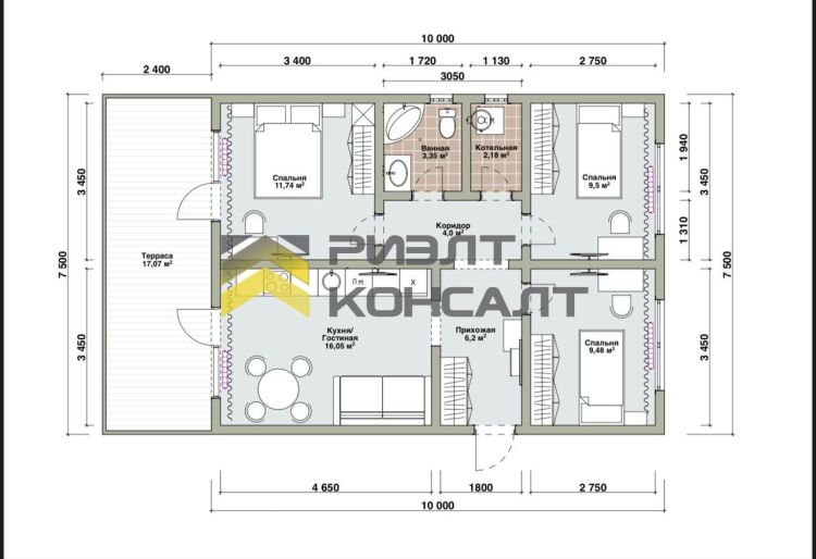 Дом, 80м², 5 соток, 1 этаж, 3 комн., стены: Сэндвич-панели миниатюра 18