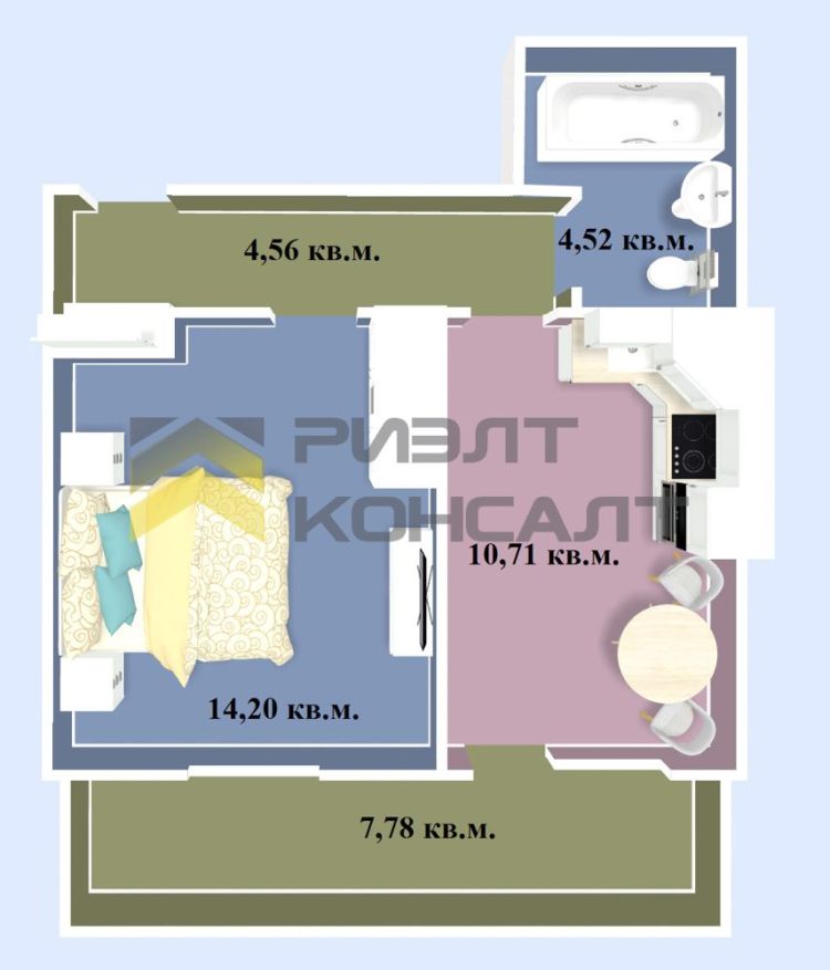 1-комн. квартира, Вторичка, 34м², 4/5 этаж миниатюра 8