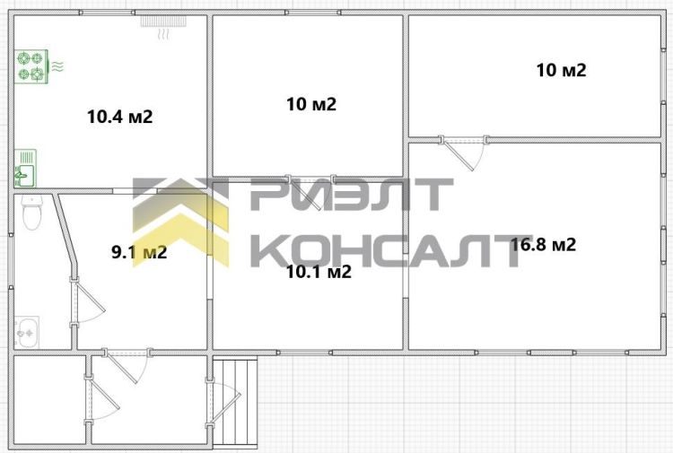 Дом, 66.40м², 5.40 соток, 1 этаж, 4 комн., стены: Брус миниатюра 29