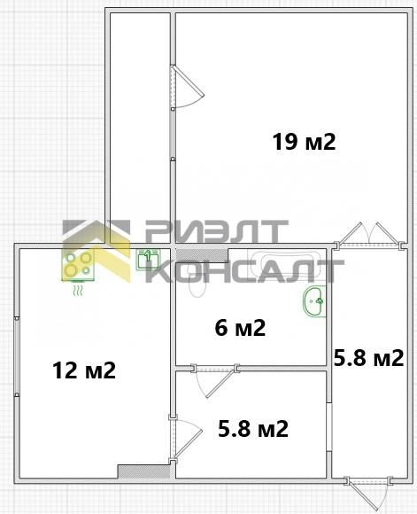 1-комн. квартира, Вторичка, 48.60м², 6/10 этаж миниатюра 30