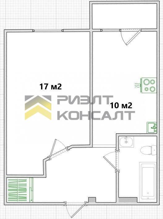 1-комн. квартира, Вторичка, 39м², 14/21 этаж миниатюра 11