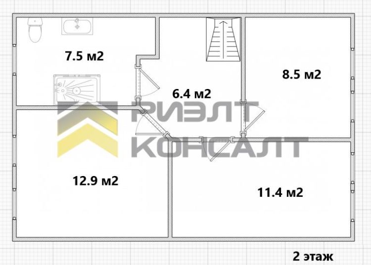 Дом, 95.50м², 7.50 соток, 2 этажа, 4 комн., стены: Газоблоки миниатюра 30