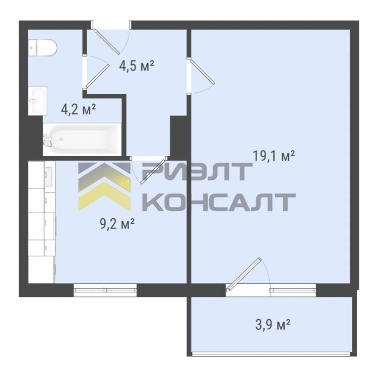 1-комн. квартира, Вторичка, 37м², 5/10 этаж миниатюра 10