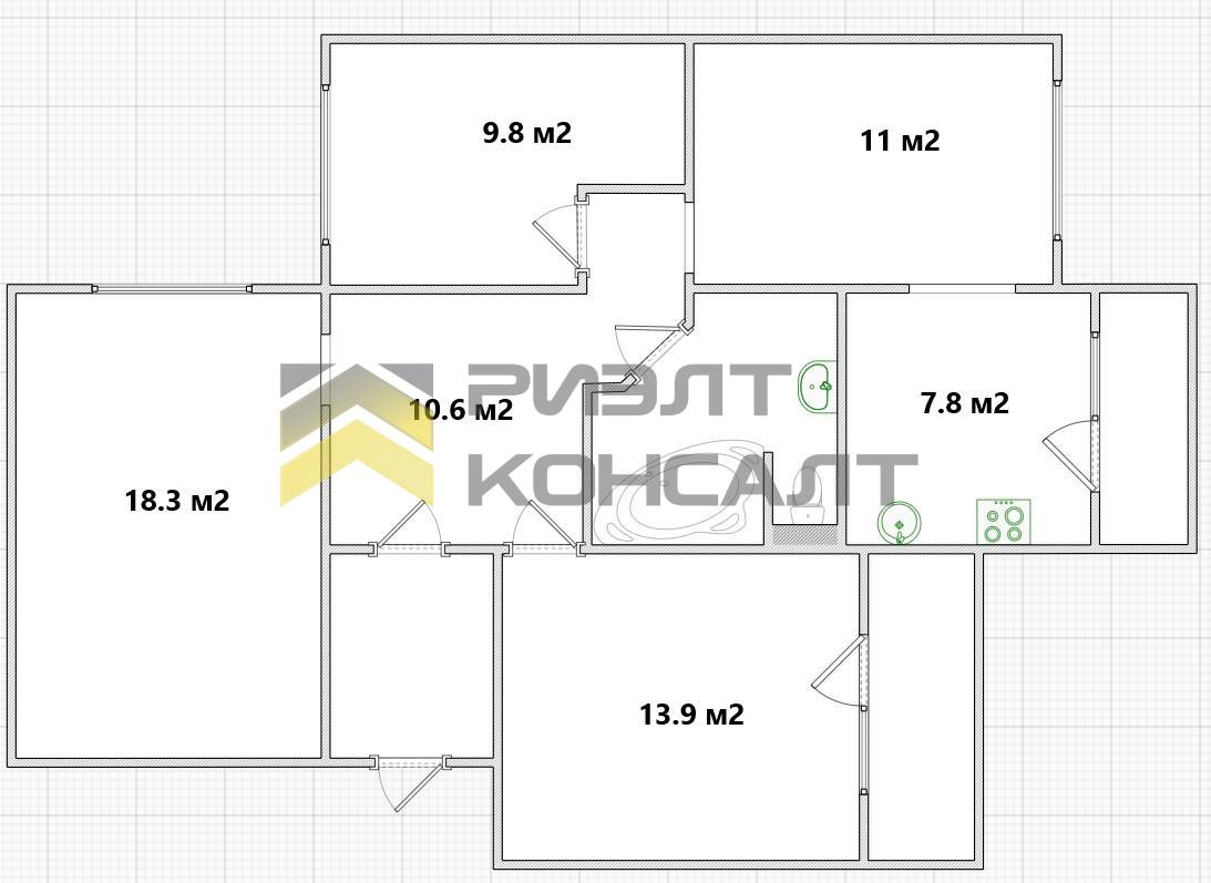 3-комн. квартира, Вторичка, 81.40м², 10/10 этаж миниатюра 31