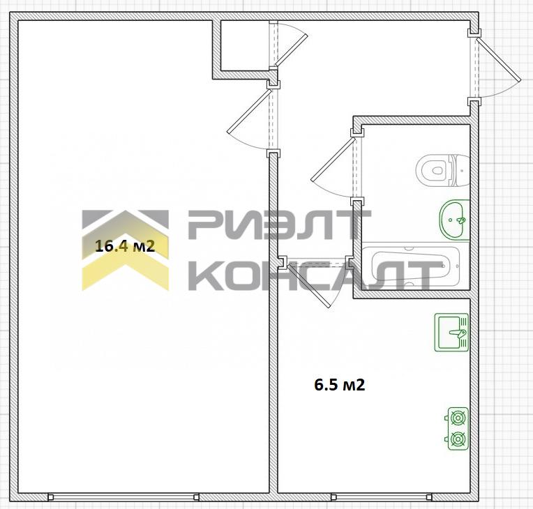 1-комн. квартира, Вторичка, 29.80м², 1/5 этаж миниатюра 23