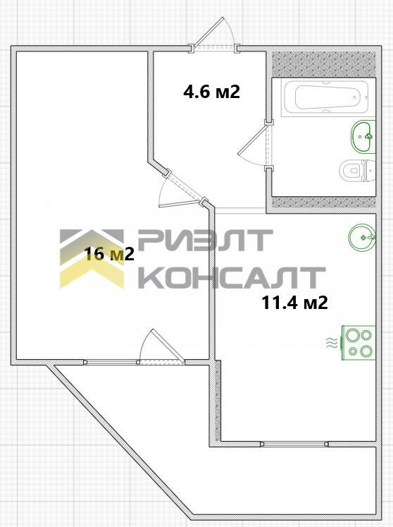 1-комн. квартира, Вторичка, 37м², 5/13 этаж миниатюра 17