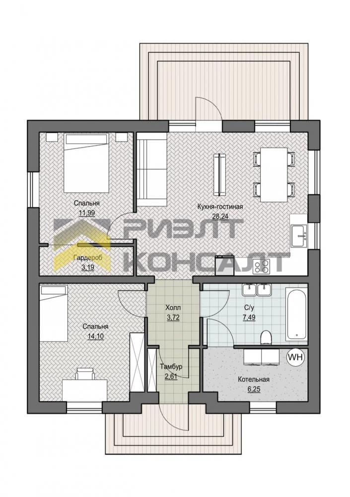 Дом, 95м², 7 соток, 1 этаж, 3 комн., стены: Газоблоки миниатюра 10