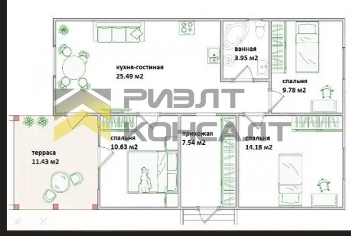 Дом, 84м², 10 соток, 1 этаж, 4 комн., стены: Сэндвич-панели миниатюра 17
