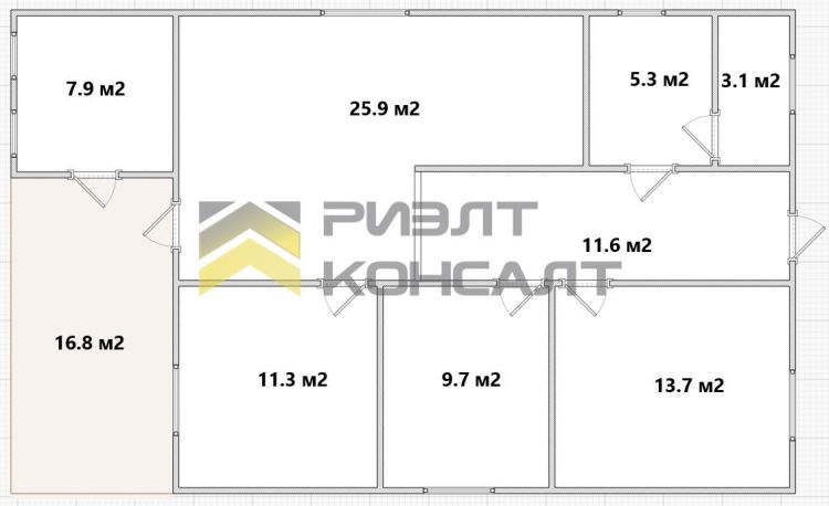 Дом, 111.30м², 8 соток, 1 этаж, 4 комн., стены: Газоблоки миниатюра 20