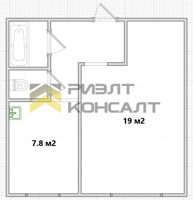 1-комн. квартира, Вторичка, 34.70м², 9/9 этаж миниатюра 15