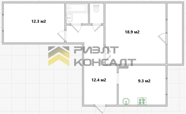 2-комн. квартира, Вторичка, 59м², 8/10 этаж миниатюра 24