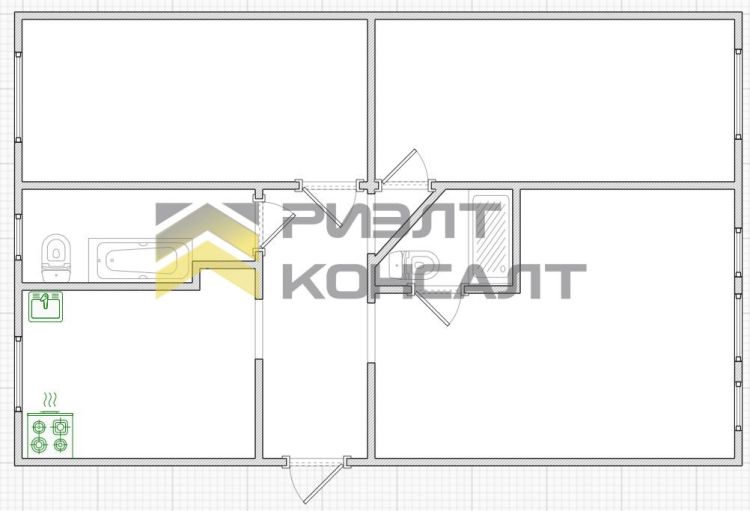 3-комн. квартира, Вторичка, 55м², 1/2 этаж миниатюра 35