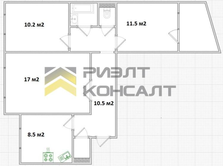 3-комн. квартира, Вторичка, 65.10м², 2/10 этаж миниатюра 33
