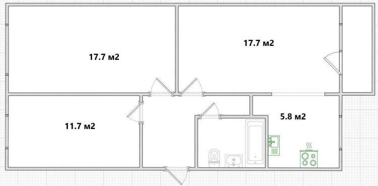 3-комн. квартира, Вторичка, 63м², 4/5 этаж миниатюра 20