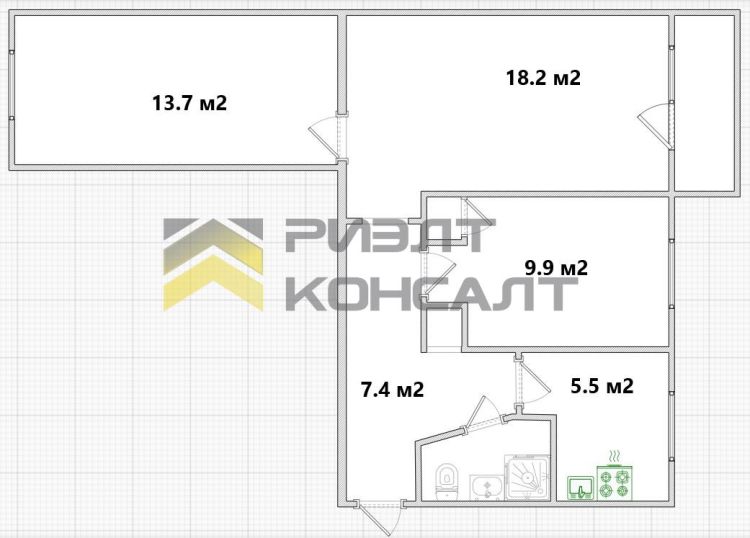 3-комн. квартира, Вторичка, 60м², 5/5 этаж миниатюра 29