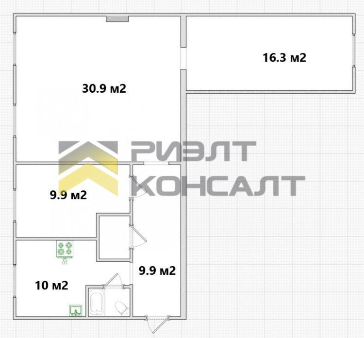 3-комн. квартира, Вторичка, 79.30м², 2/2 этаж миниатюра 25