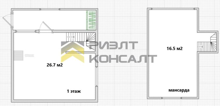 Дача, 43м², 6 соток, 2 этажа, 2 комн., стены: Кирпич миниатюра 39