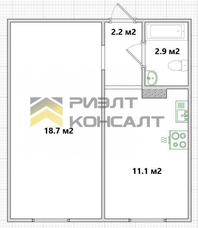 1-комн. квартира, Вторичка, 35.20м², 2/5 этаж миниатюра 16