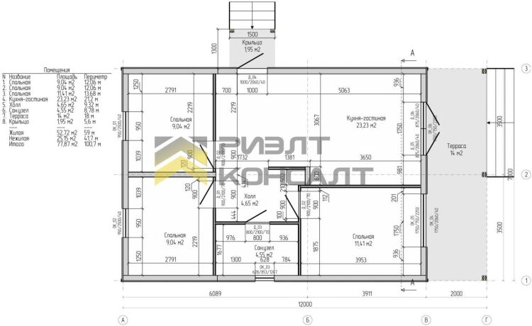 Дом, 84м², 7 соток, 1 этаж, 3 комн., стены: Брус миниатюра 3