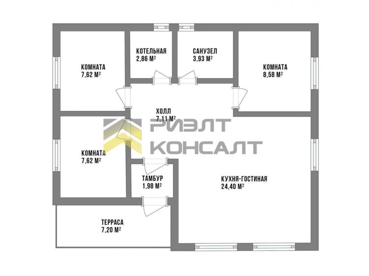 Дом, 71.30м², 10 соток, 1 этаж, 3 комн., стены: Сэндвич-панели миниатюра 3