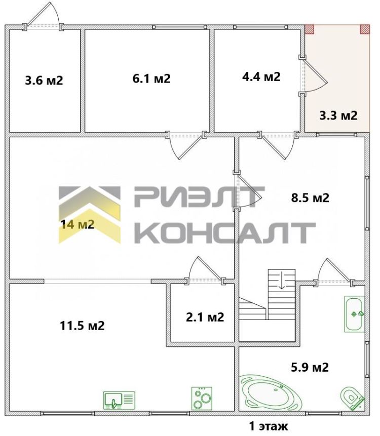 Дом, 137м², 2.40 соток, 2 этажа, 5 комн., стены: Экспериментальные материалы миниатюра 34