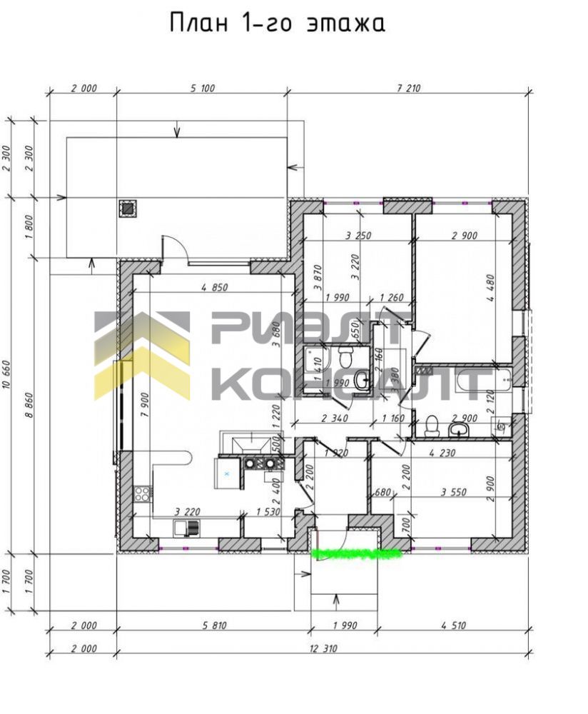Дом, 107м², 7 соток, 1 этаж, 3 комн., стены: Кирпич миниатюра 22