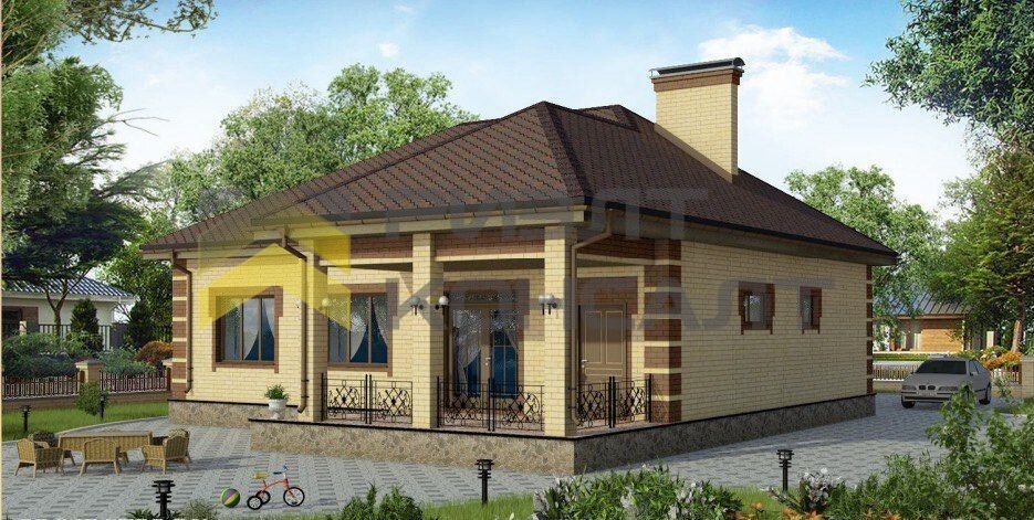 Дом, 140м², 8 соток, 1 этаж, 4 комн., стены: Кирпич миниатюра 10