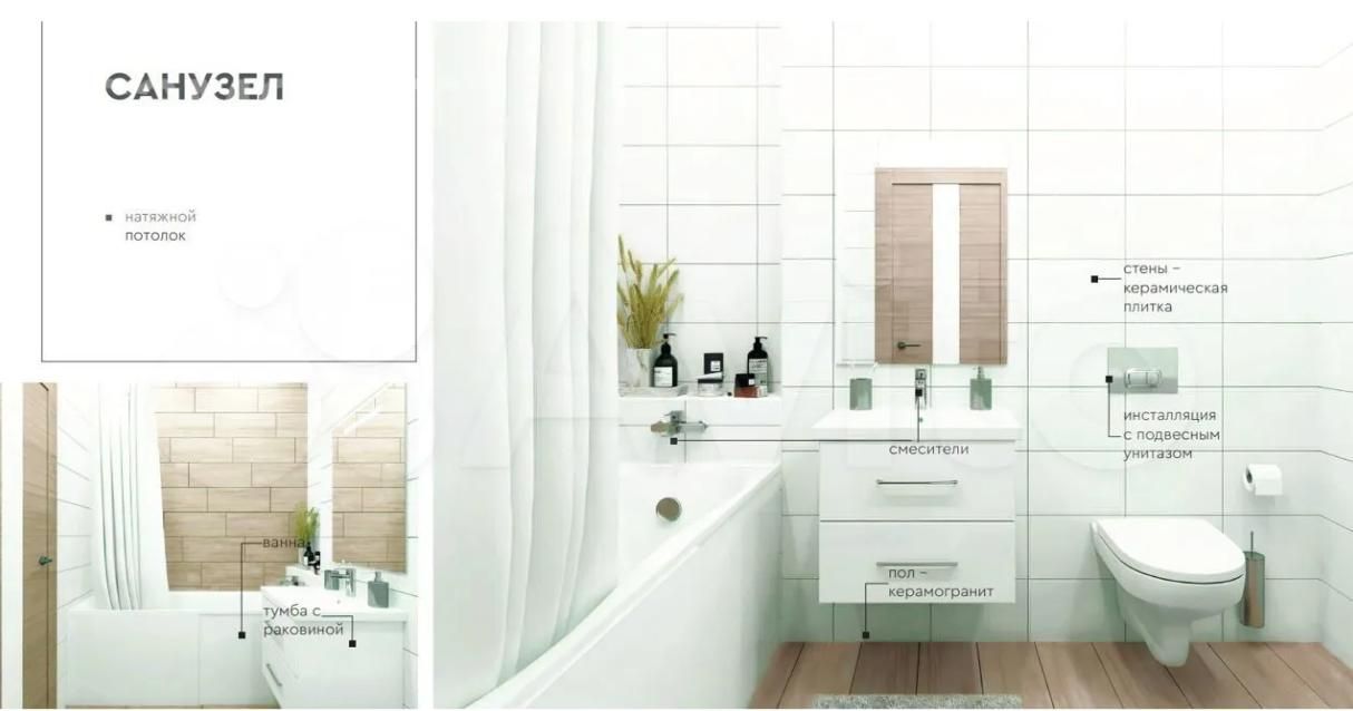 2-комн. квартира, Новостройка, 69.31м², 3/6 этаж миниатюра 5