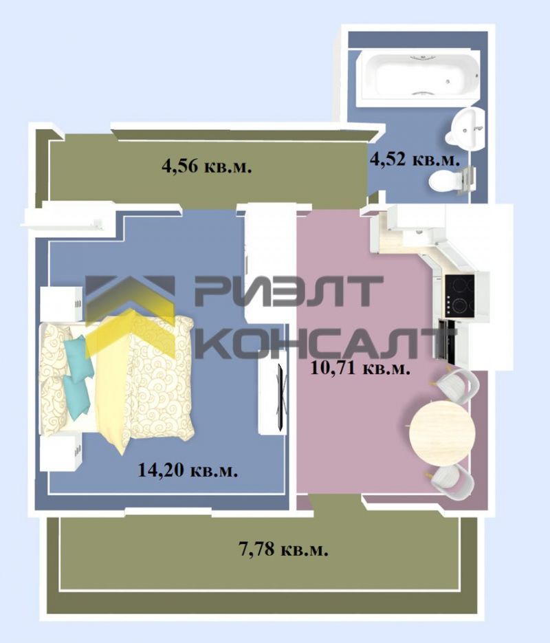 1-комн. квартира, Новостройка, 33м², 1/5 этаж миниатюра 8
