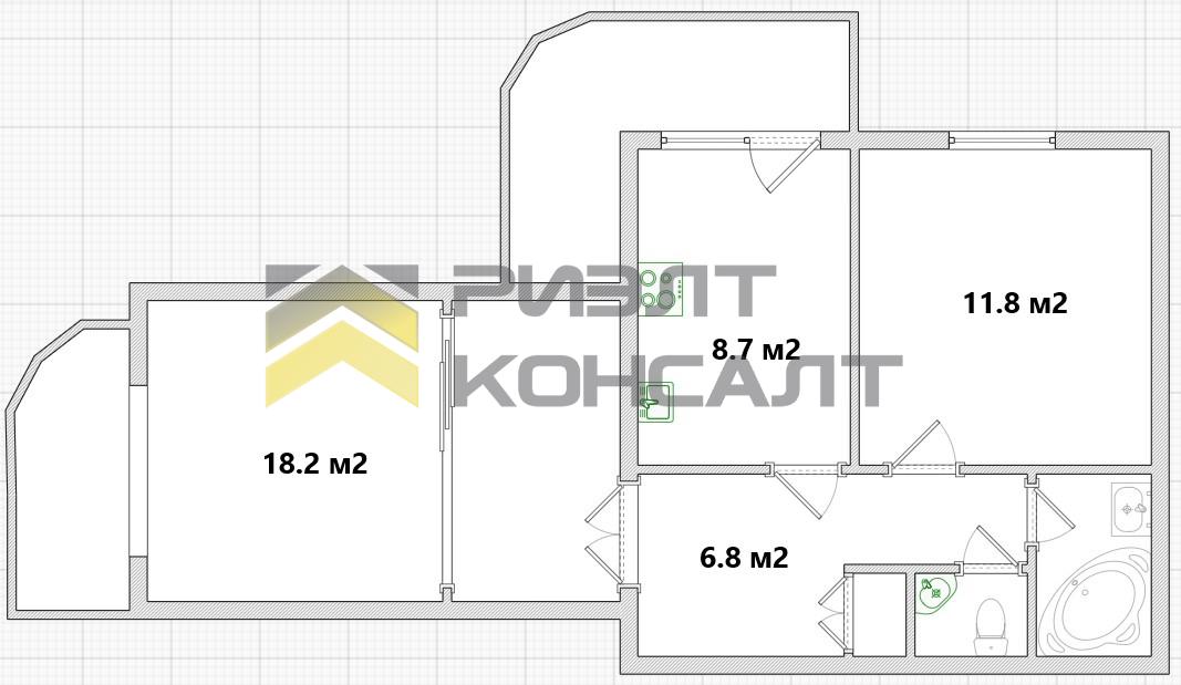 2-комн. квартира, Вторичка, 51.10м², 9/14 этаж миниатюра 37
