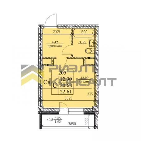 1-комн. квартира, Вторичка, 22.10м², 7/8 этаж миниатюра 8