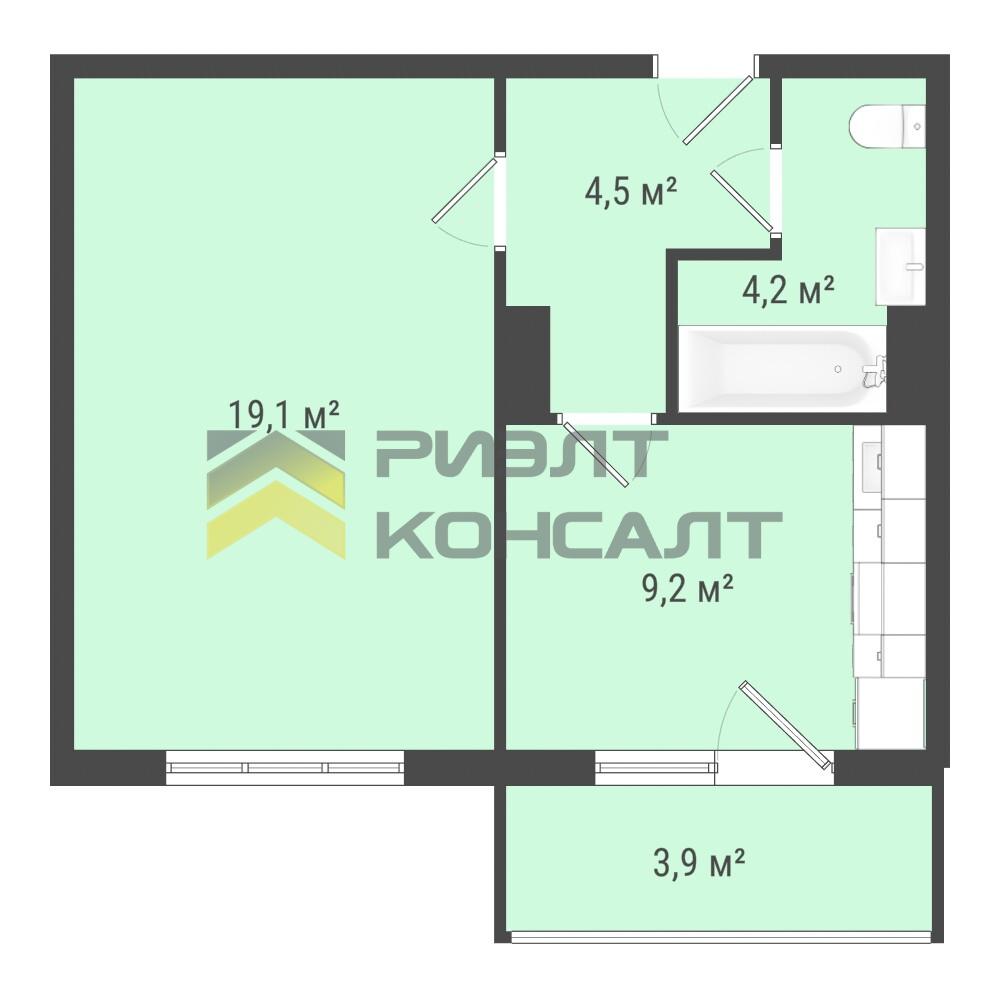 1-комн. квартира, Вторичка, 37.20м², 5/10 этаж миниатюра 9