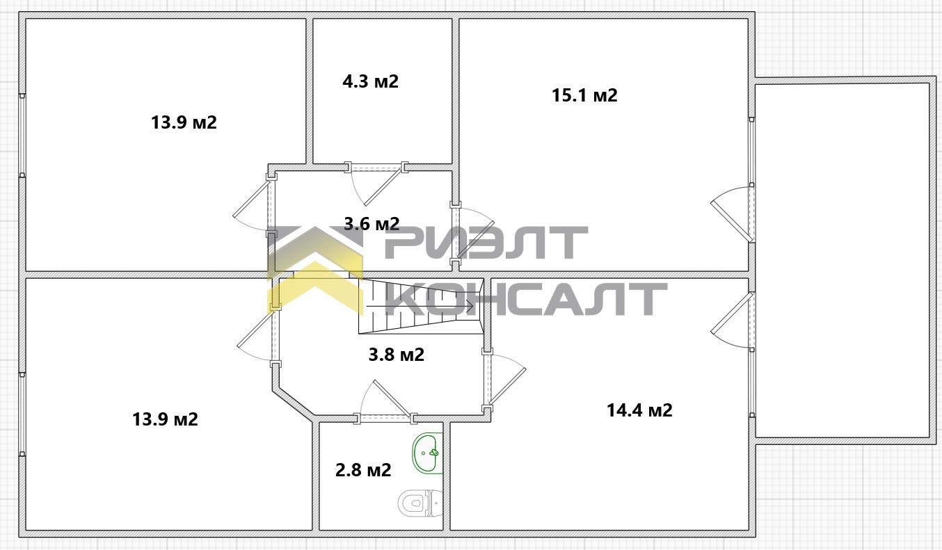 Дом, 190м², 3 соток, 2 этажа, 5 комн., стены: Брус миниатюра 19
