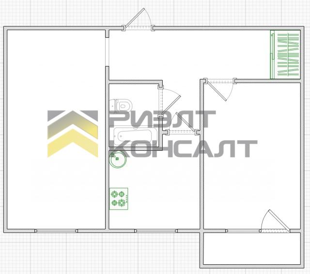 2-комн. квартира, Вторичка, 44.80м², 4/5 этаж миниатюра 23