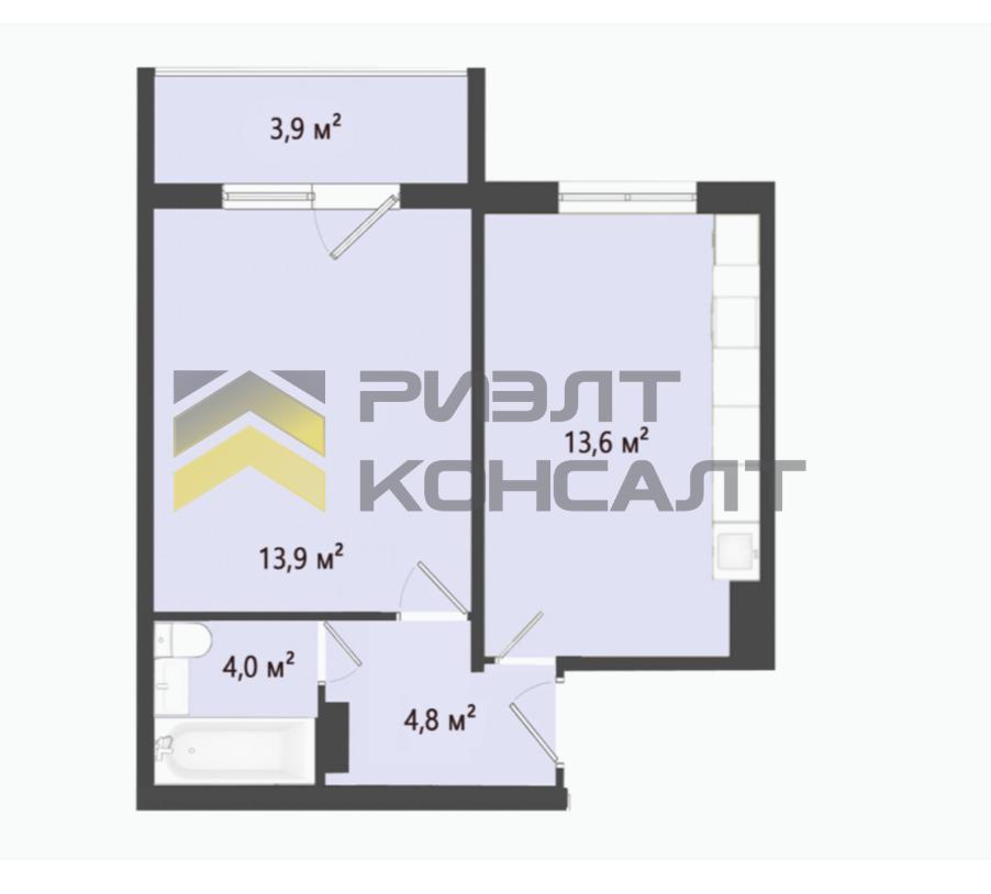 1-комн. квартира, Вторичка, 36.10м², 4/10 этаж миниатюра 2