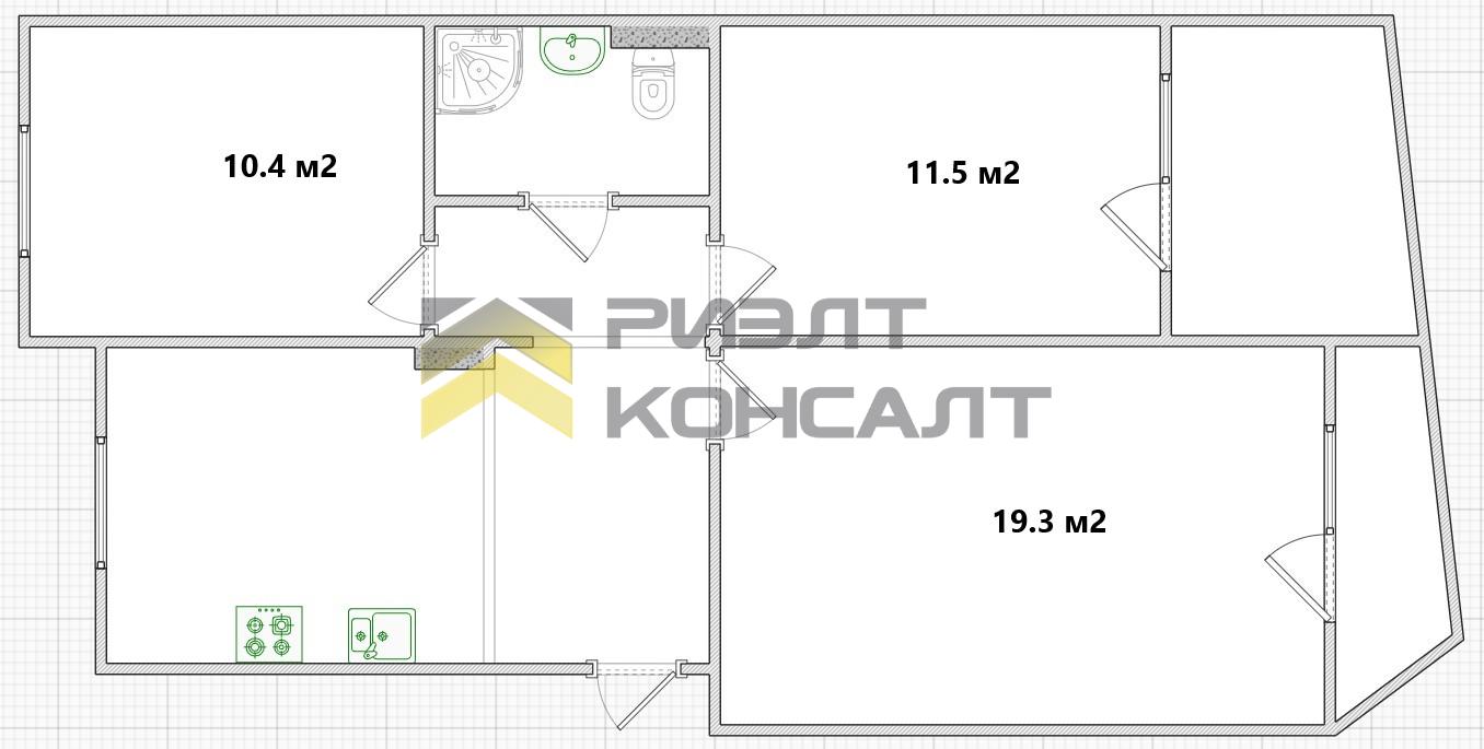 3-комн. квартира, Вторичка, 68м², 6/9 этаж миниатюра 28