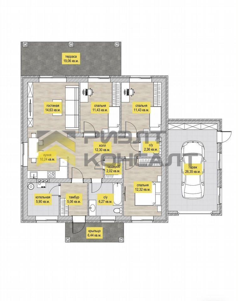 Дом, 170м², 8 соток, 1 этаж, 3 комн., стены: Газоблоки миниатюра 32