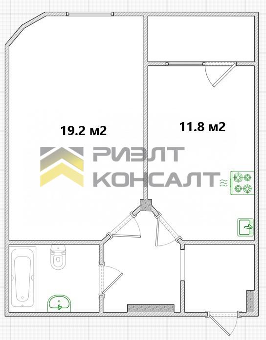 1-комн. квартира, Вторичка, 42.20м², 9/10 этаж миниатюра 8
