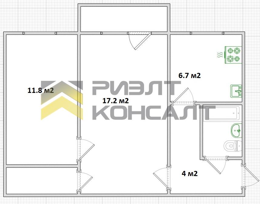 2-комн. квартира, Вторичка, 45м², 5/5 этаж миниатюра 18