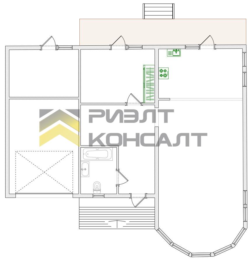 Коттедж, 110м², 12 соток, 2 этажа, 2 комн., стены: Кирпич миниатюра 47