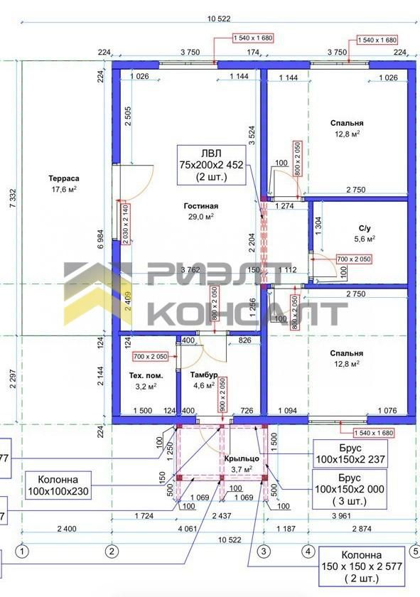Дом, 87м², 8 соток, 1 этаж, 3 комн., стены: Газоблоки миниатюра 18