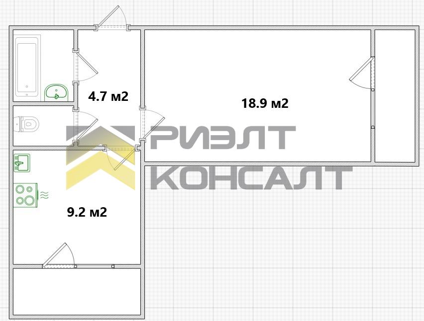 1-комн. квартира, Вторичка, 40м², 10/11 этаж миниатюра 9