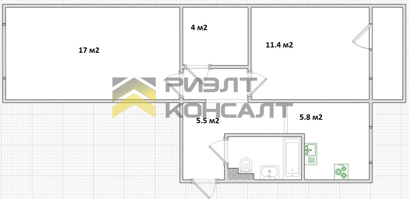 2-комн. квартира, Вторичка, 47м², 5/5 этаж миниатюра 37