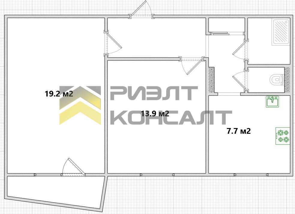 2-комн. квартира, Вторичка, 52.90м², 7/9 этаж миниатюра 28