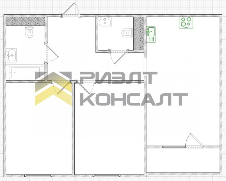 2-комн. квартира, Вторичка, 57.50м², 3/9 этаж миниатюра 30