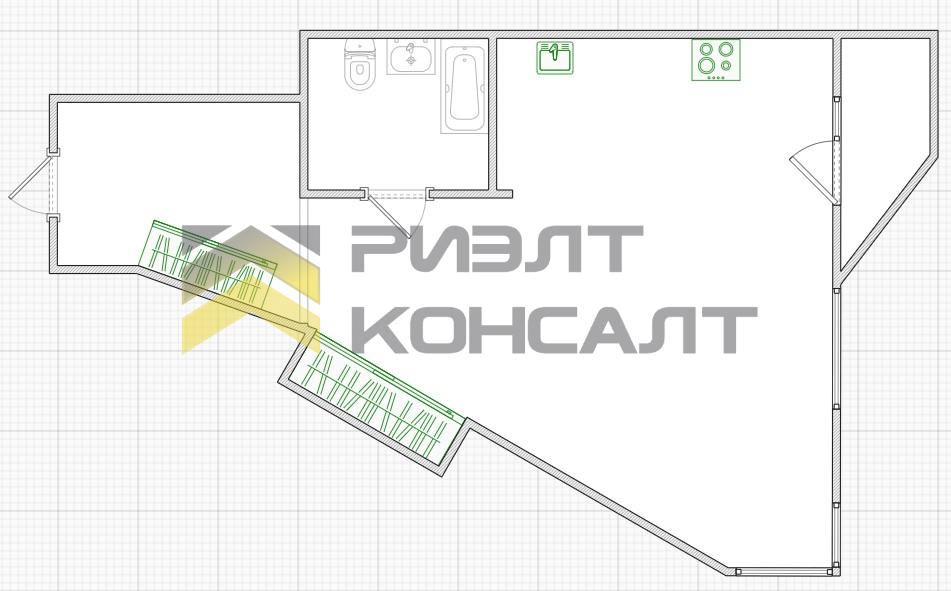 1-комн. квартира, Вторичка, 45м², 2/3 этаж миниатюра 40