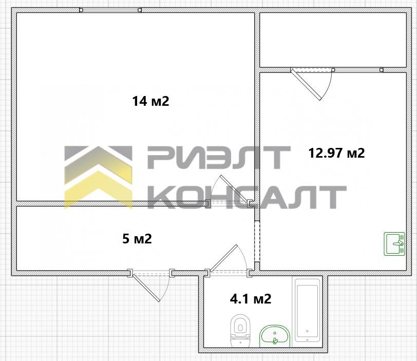 1-комн. квартира, Вторичка, 38.30м², 17/17 этаж миниатюра 23
