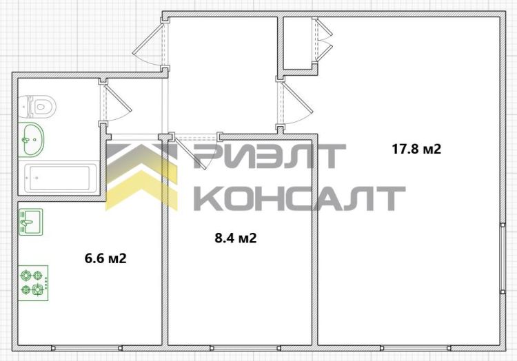 2-комн. квартира, Вторичка, 41.20м², 1/5 этаж миниатюра 33